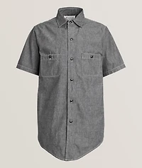 Back Stitch Cotton Denim Shirt