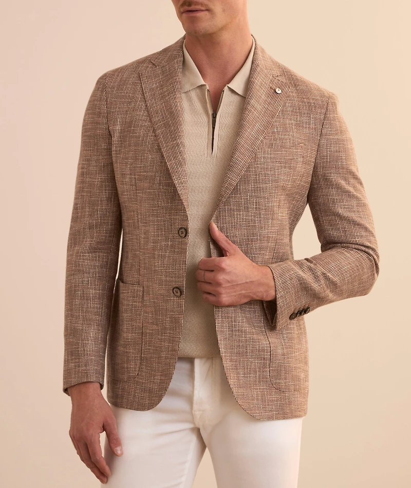 Woven Cotton-Linen-Wool Sport Jacket
