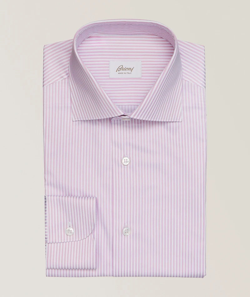 William Stripe Cotton Twill Dress Shirt