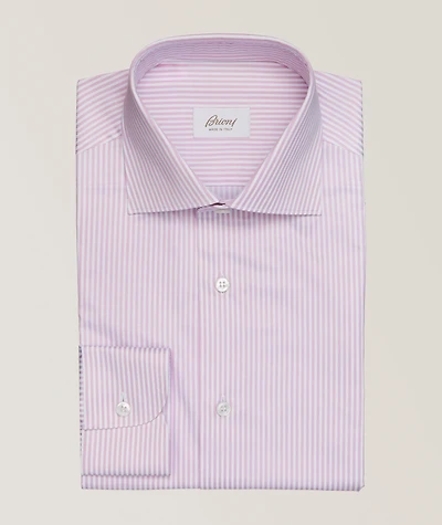 William Stripe Cotton Twill Dress Shirt