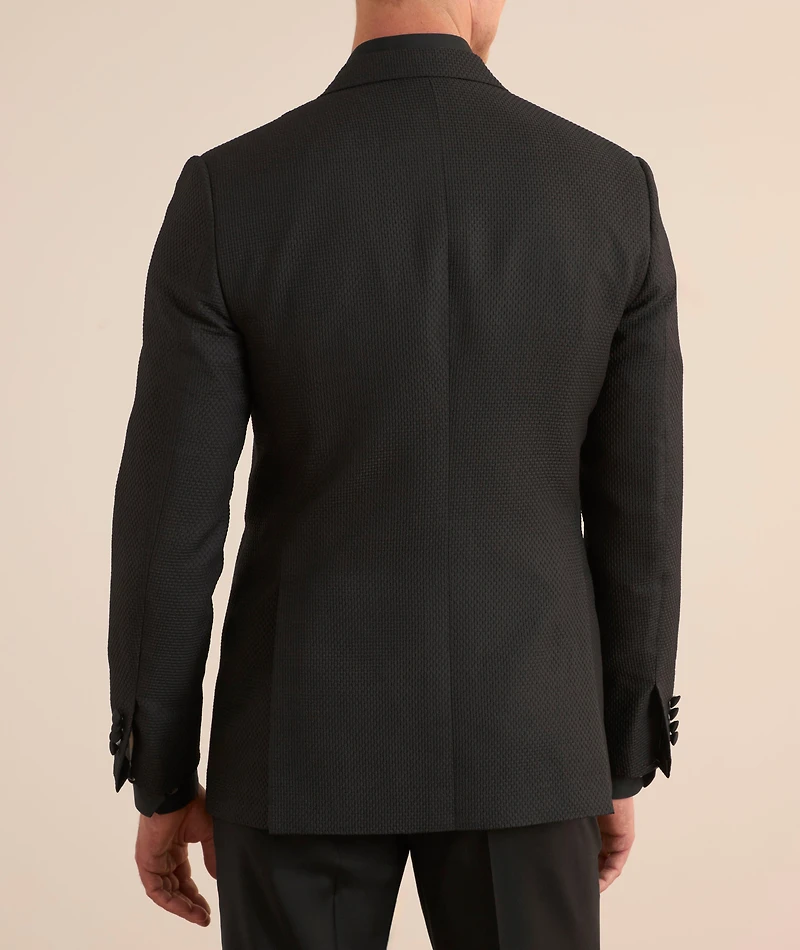 Basketweave Silk-Wool Cocktail Jacket