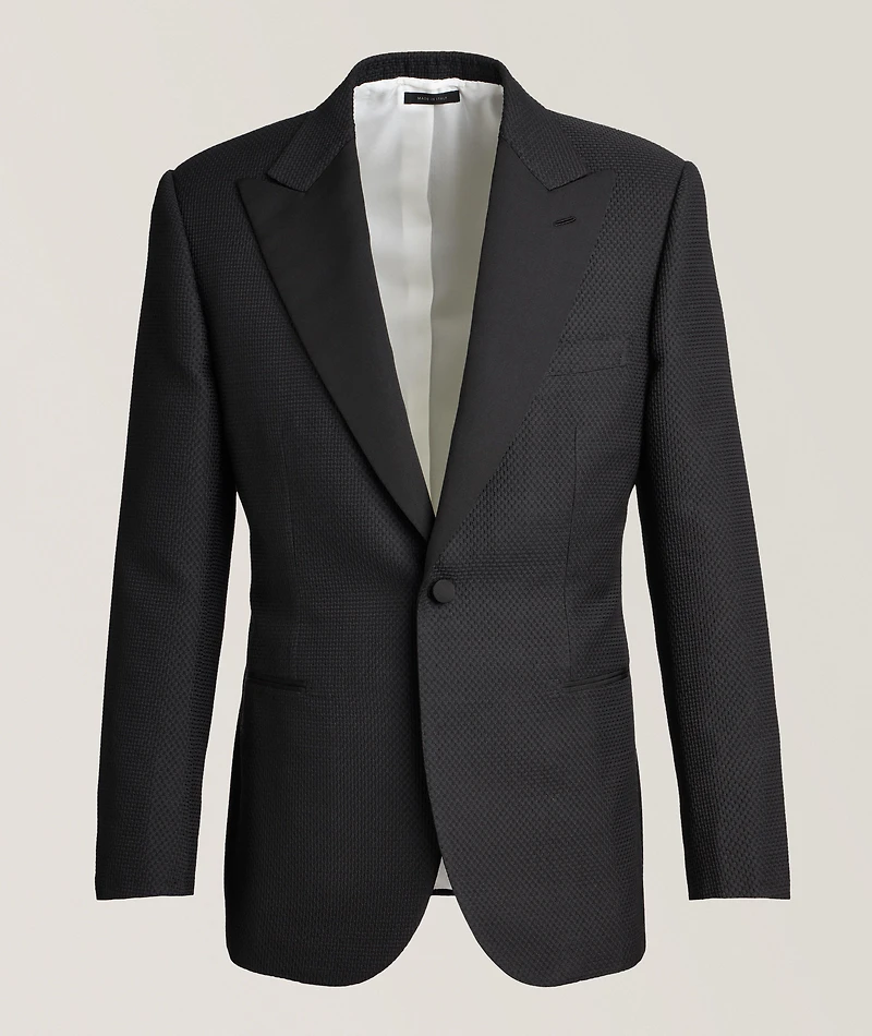 Basketweave Silk-Wool Cocktail Jacket