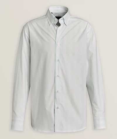 Striped Hidden Button-Down Cotton Shirt