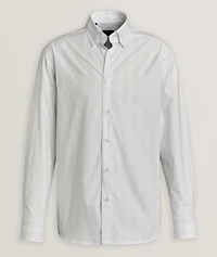 Striped Hidden Button-Down Cotton Shirt