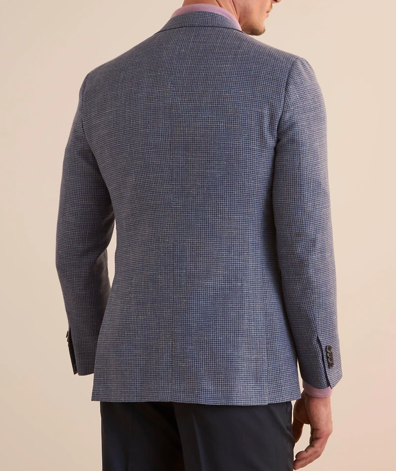 Amalfi Micro-Check Wool-Silk-Linen Sport Jacket