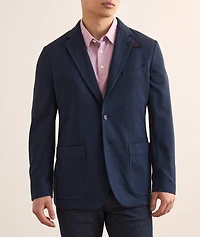 Silk-Cotton Piqué Jersey Sport Jacket