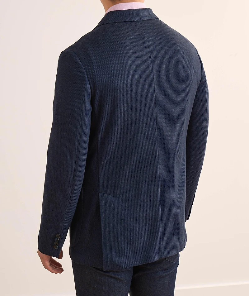 Silk-Cotton Piqué Jersey Sport Jacket