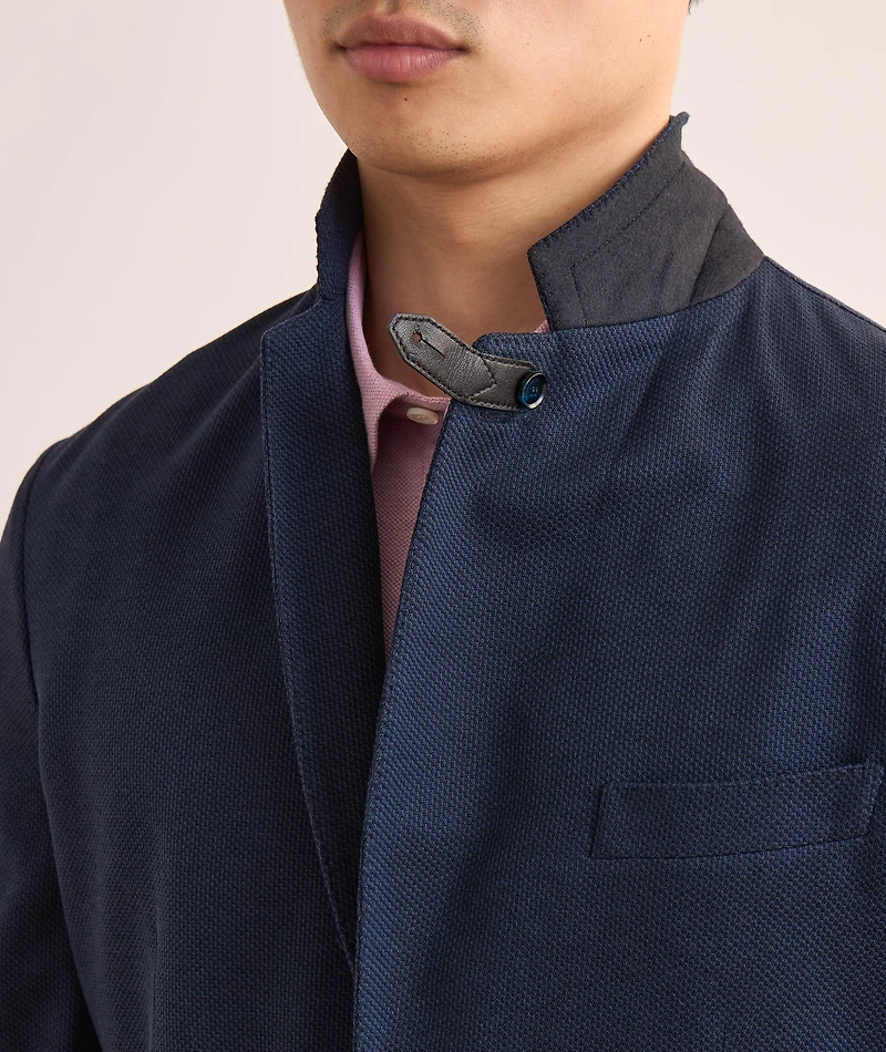 Silk-Cotton Piqué Jersey Sport Jacket