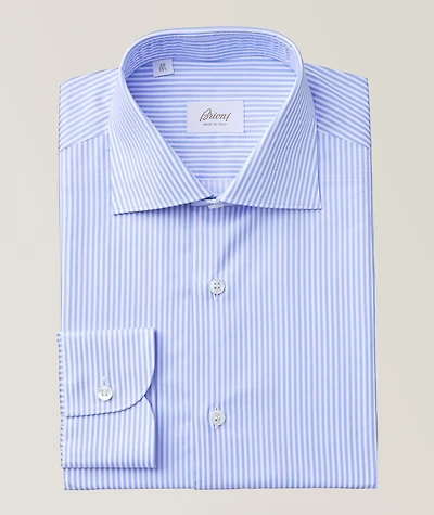 William Striped Cotton Twill Dress Shirt