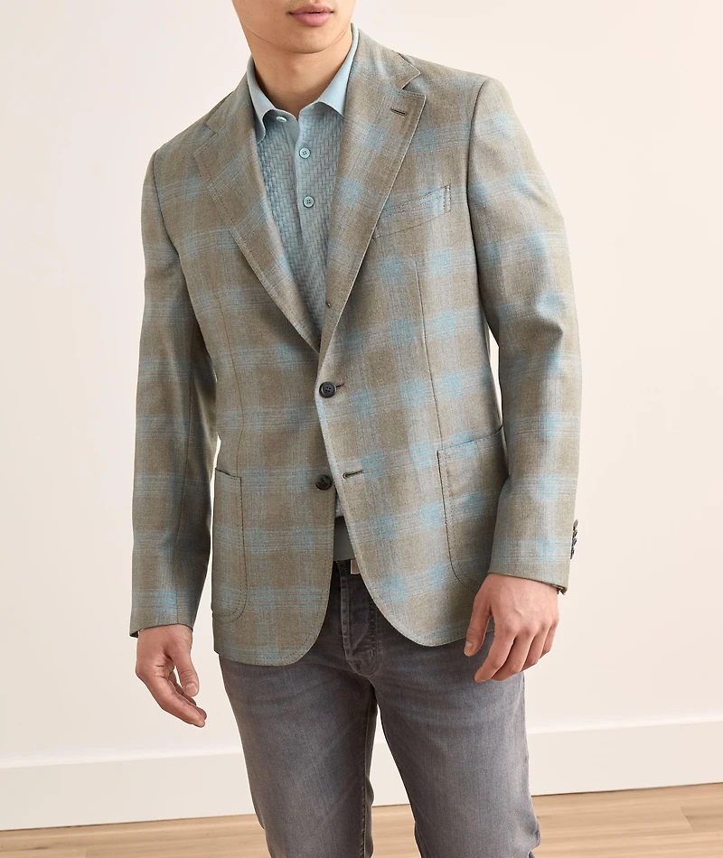 Giacca Amalfi Check Silk-Cashmere Sport Jacket