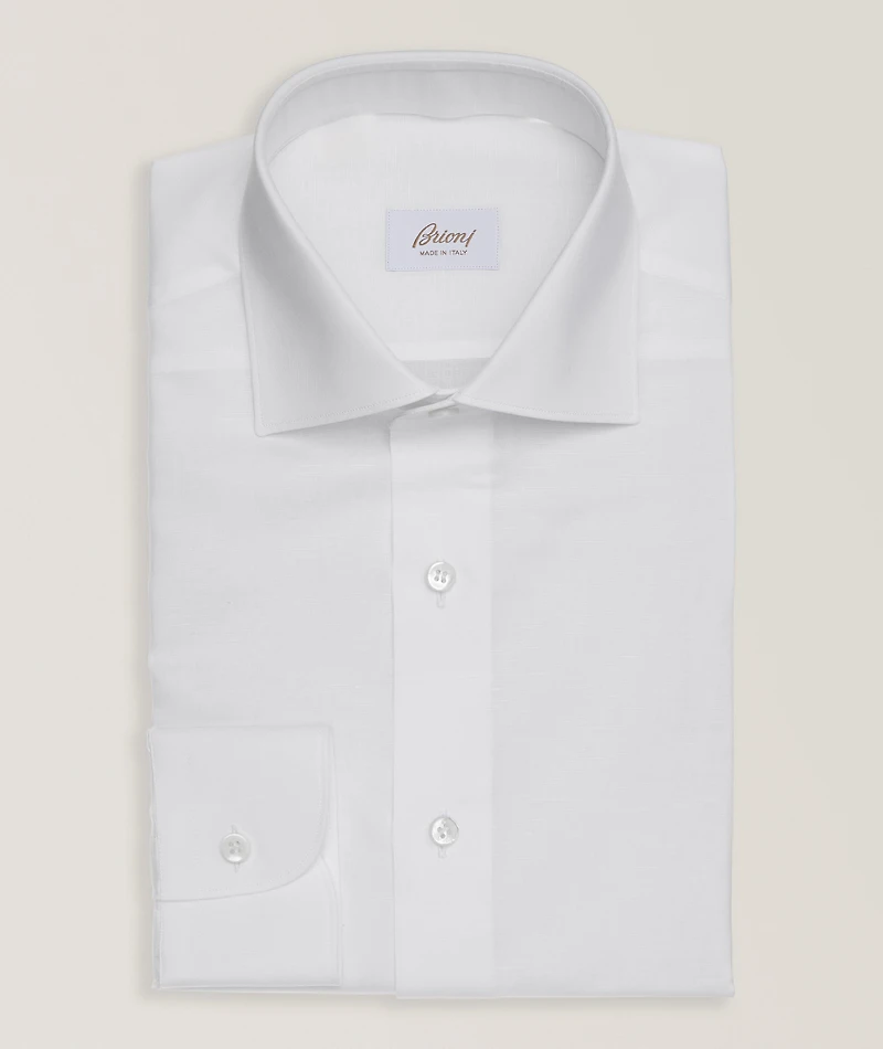 William Cotton-Linen Dress Shirt