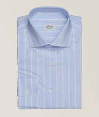 Cotton Textured Stripe Dress Shirt