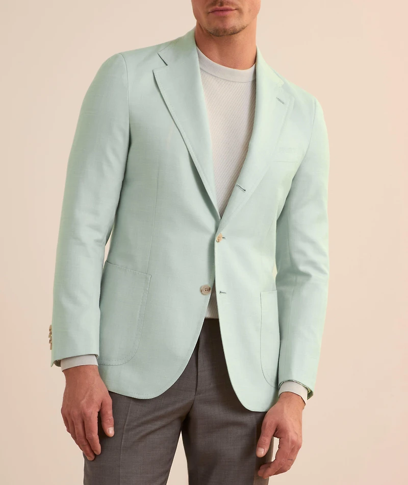 Amalfi Herringbone Wool-Silk-Linen Sport Jacket