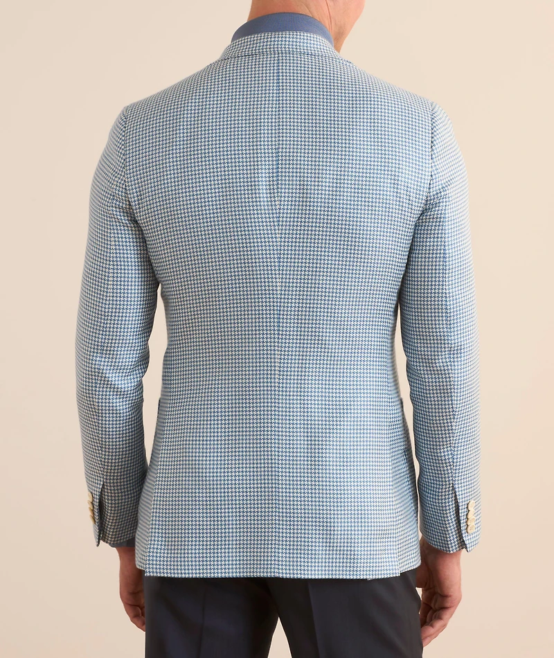 Amalfi Houndstooth Wool-Silk Sport Jacket