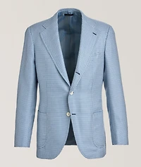 Amalfi Houndstooth Wool-Silk Sport Jacket