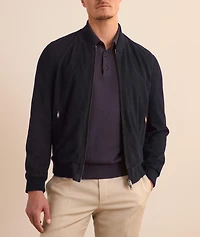 Perforated Nappa Leather Bomber Jacket