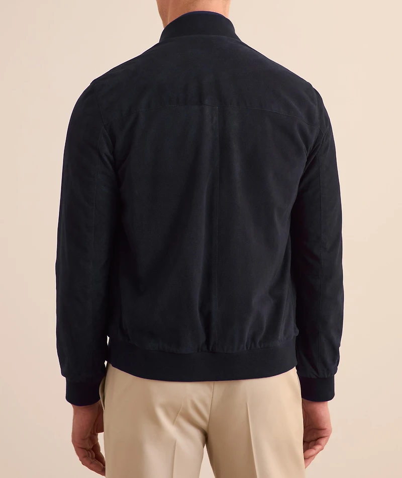 Perforated Nappa Leather Bomber Jacket