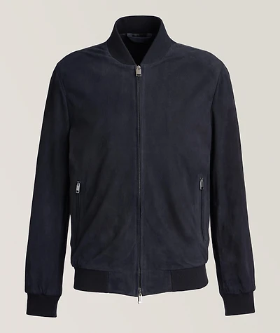 Perforated Nappa Leather Bomber Jacket