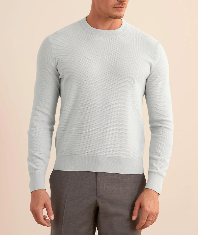 Cotton Crewneck Knit Sweater