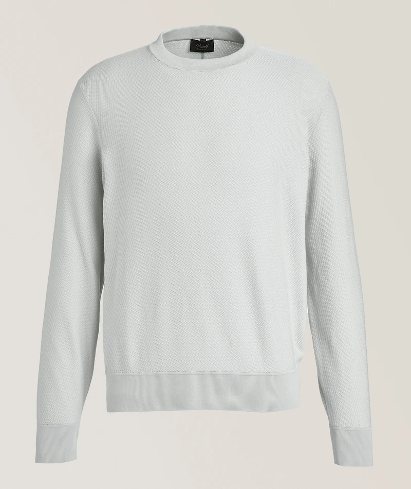 Cotton Crewneck Knit Sweater