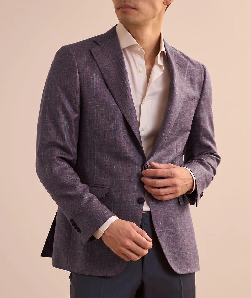 Capri Windowpane Wool-Blend Sport Jacket