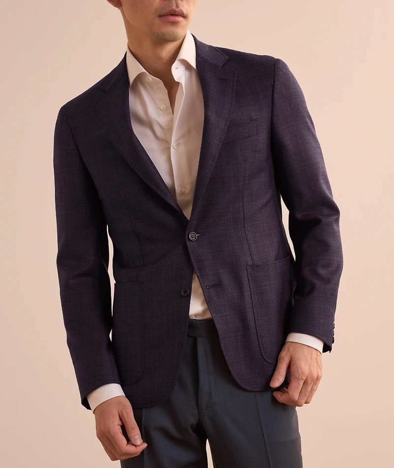 Kei Check Wool-Blend Sport Jacket