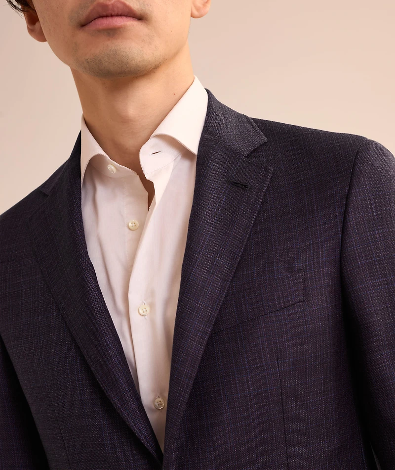Kei Check Wool-Blend Sport Jacket