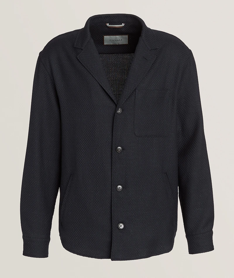 Nuvola Dobby-Textured Wool-Blend Overshirt