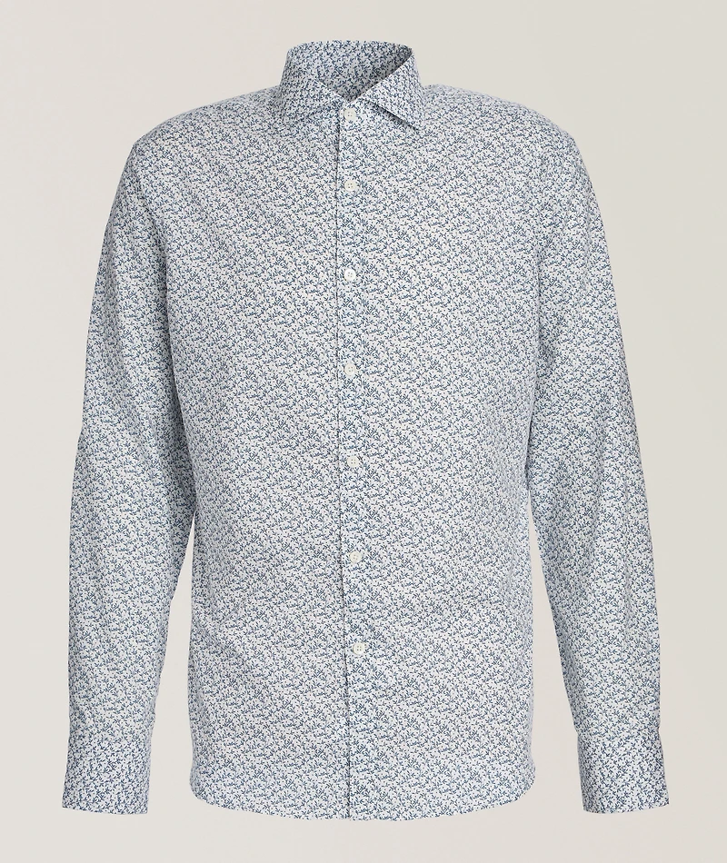 Micro-Floral Cotton-Lyocell Shirt