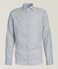 Micro-Floral Cotton-Lyocell Shirt