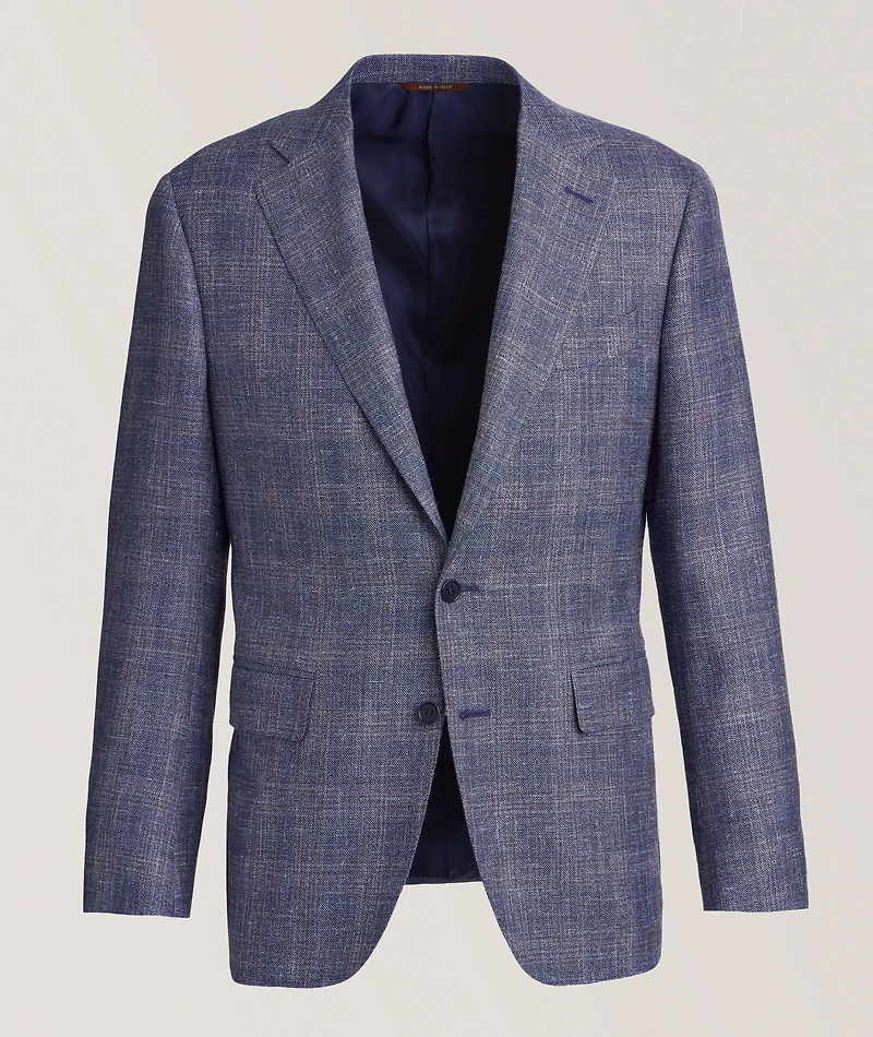 Check Wool, Silk & Linen Sport Jacket