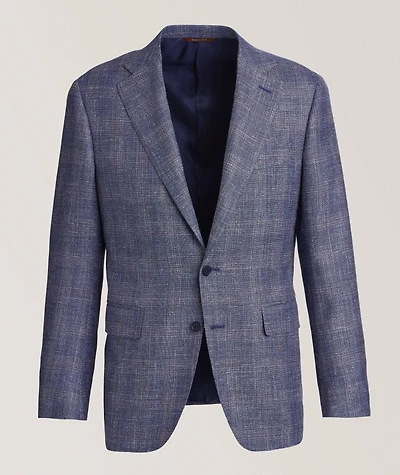 Check Wool, Silk & Linen Sport Jacket