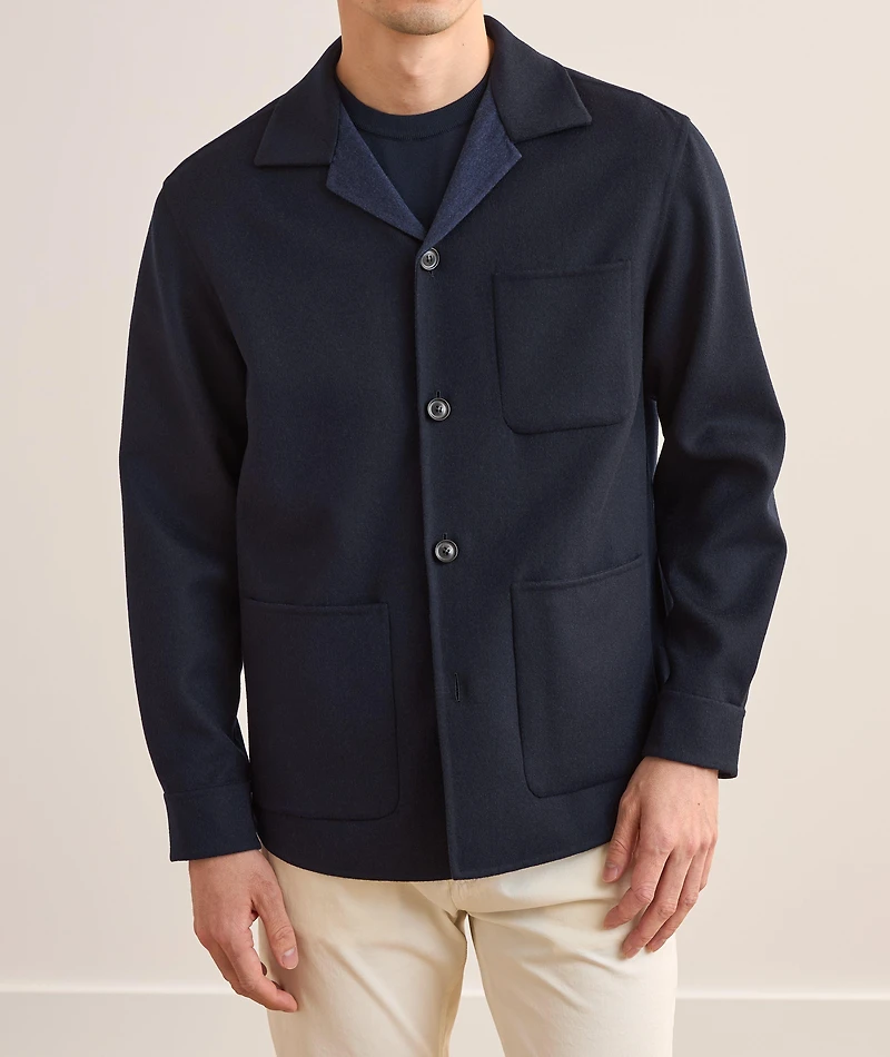 Double Monochrome Wool Overshirt