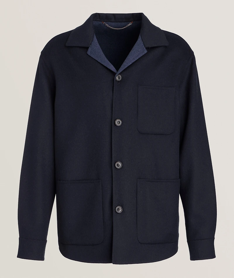 Double Monochrome Wool Overshirt