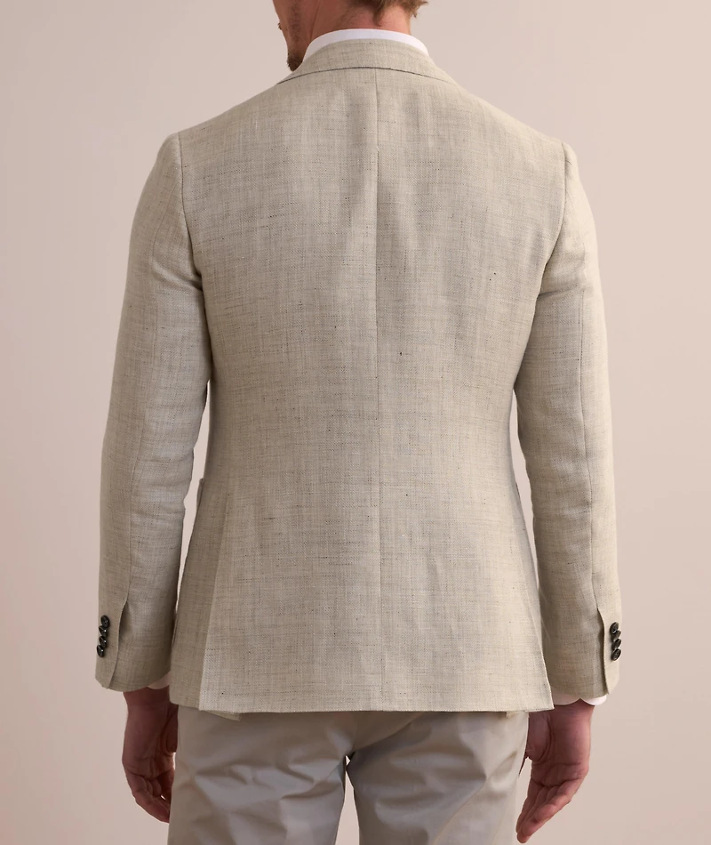 Kei Textured Windowpane Wool-Linen Sport Jacket