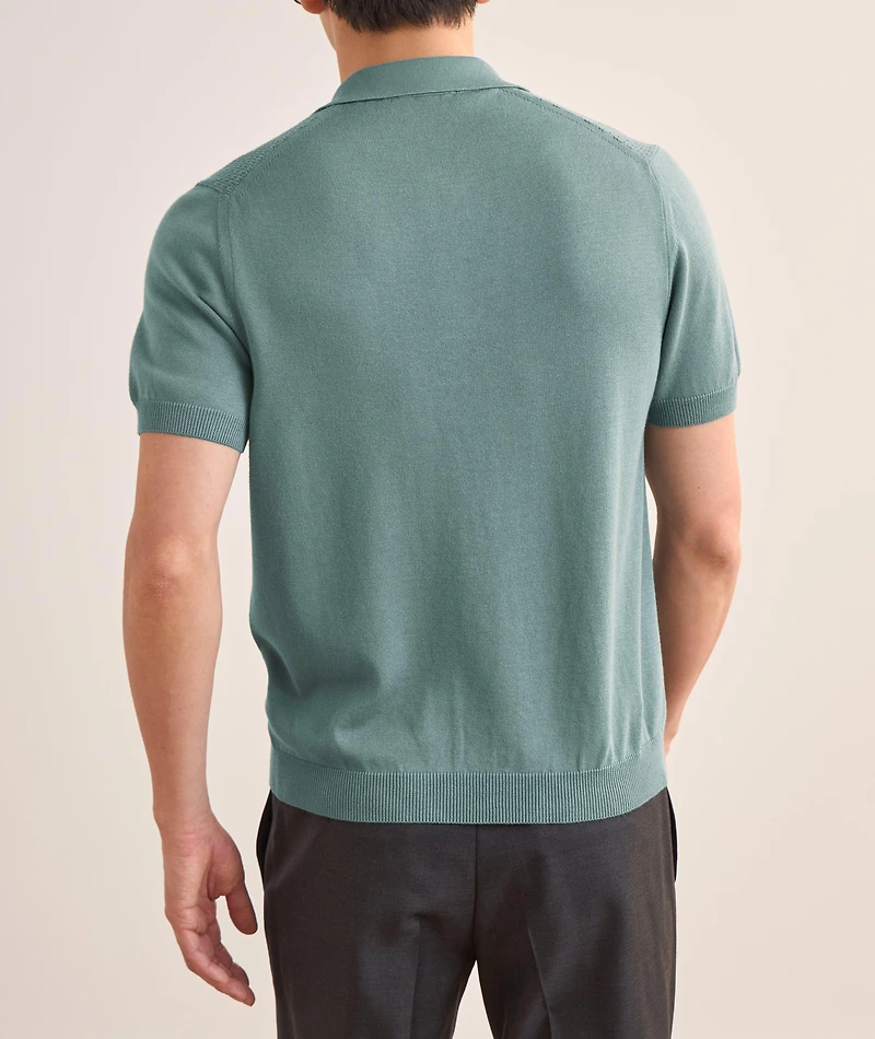 Cotton-Modal Micro-Textured Knit Polo