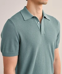 Cotton-Modal Micro-Textured Knit Polo