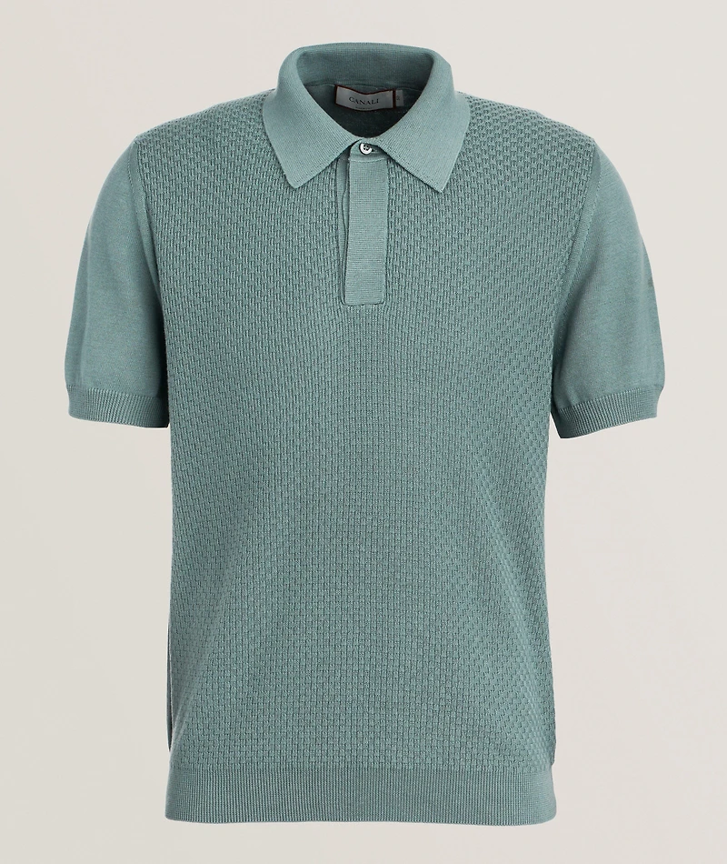 Cotton-Modal Micro-Textured Knit Polo