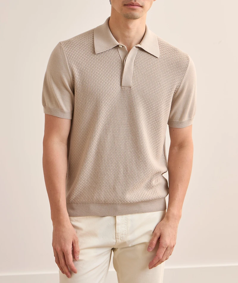 Cotton-Modal Micro-Textured Polo