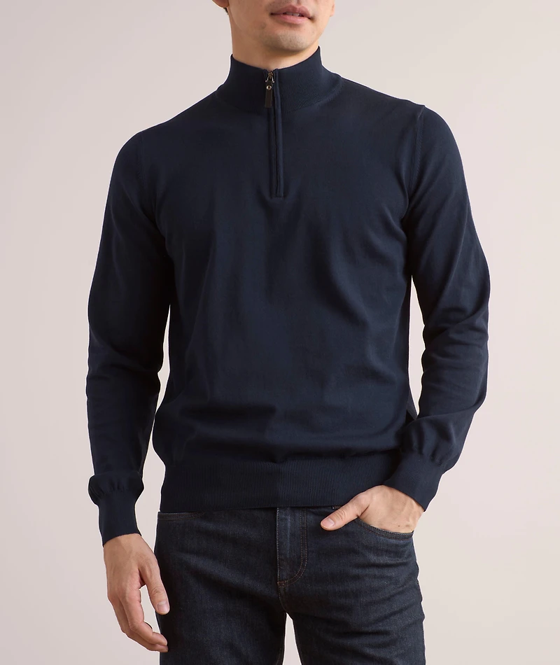 Cotton Half-Zip Sweater