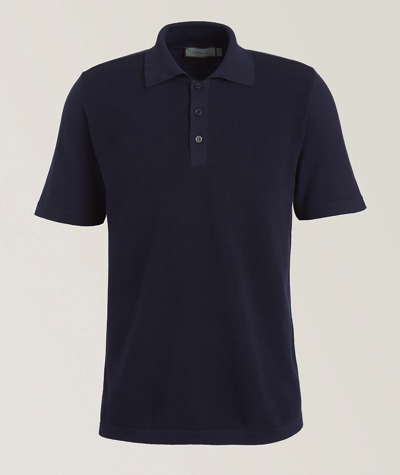 Tonal Textured Cotton Polo