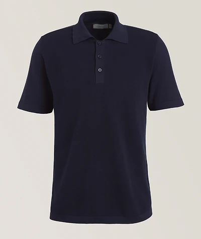 Tonal Textured Cotton Polo