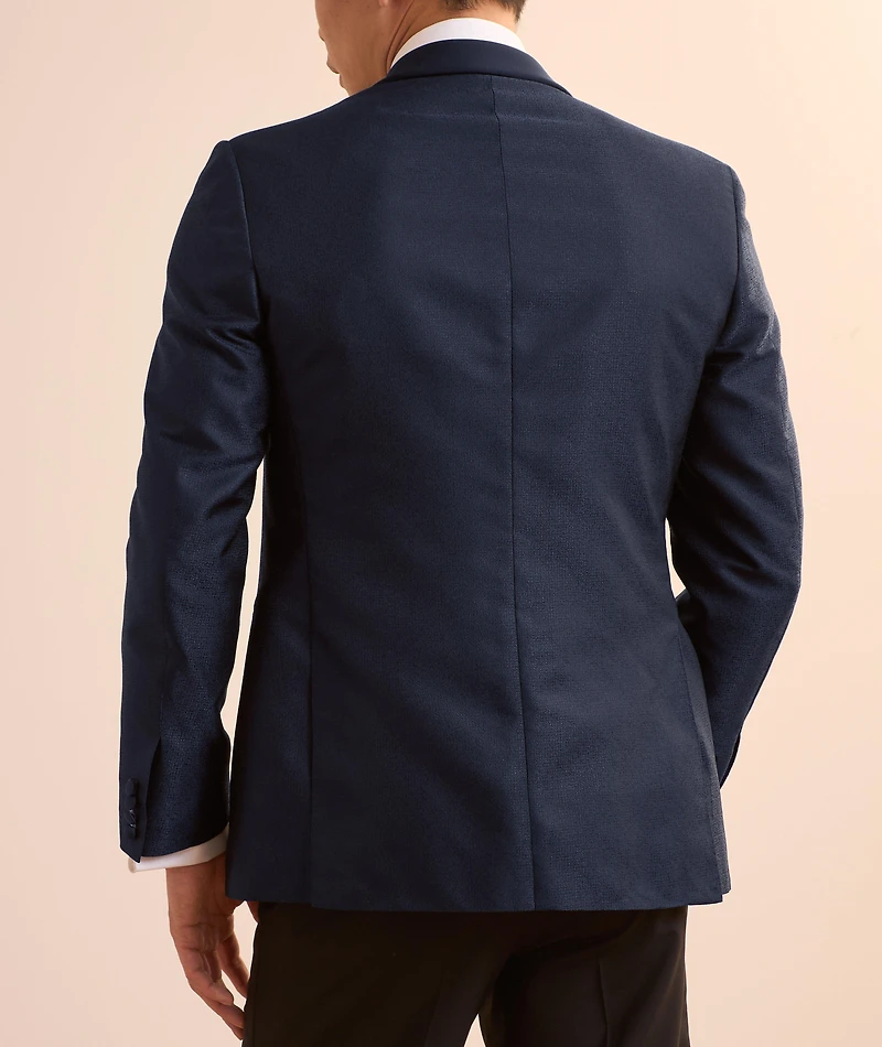 Jacquard Textured Shawl Tuxedo Jacket