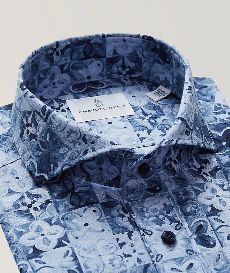 Marseille Printed Cotton-Blend Dress Shirt
