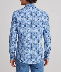 Marseille Printed Cotton-Blend Dress Shirt
