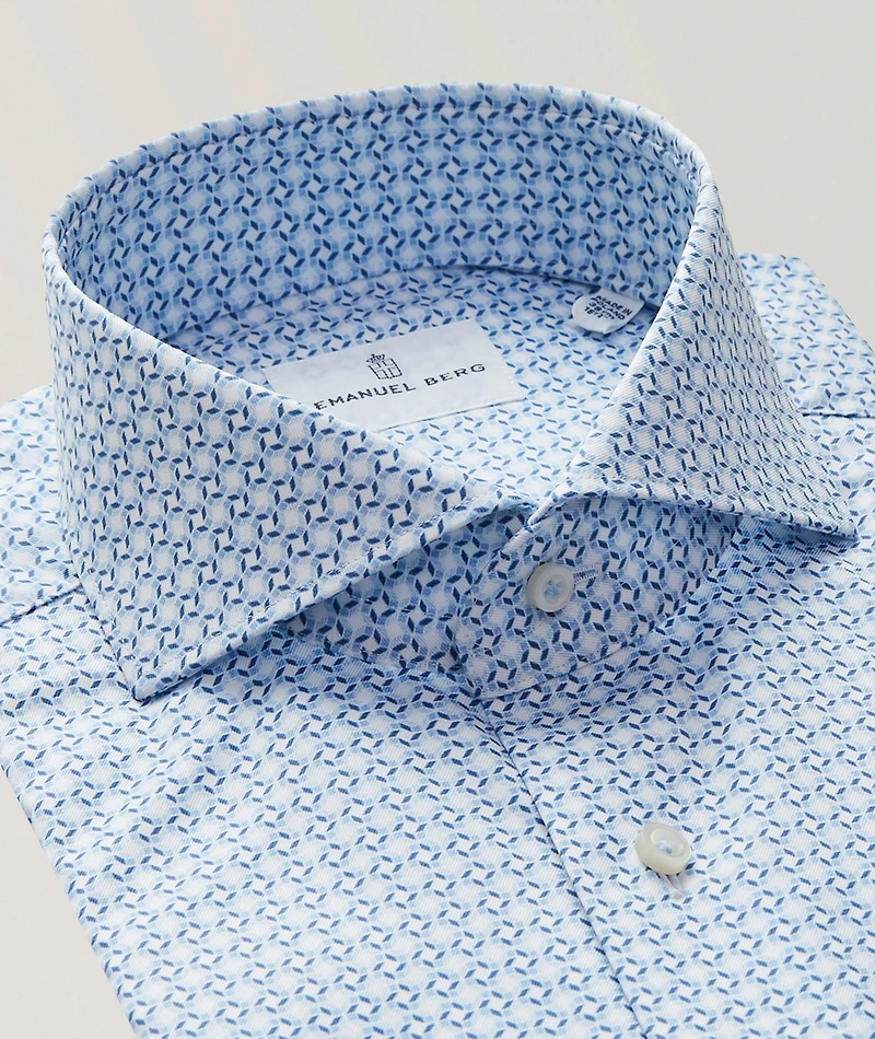 Harvard Geometric Luxury Twill Dress Shirt