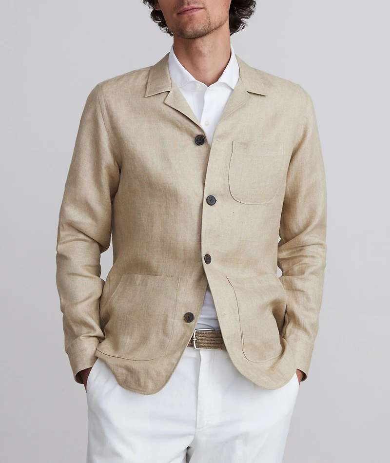 Linen Twill D-Constructed Shirt Jacket