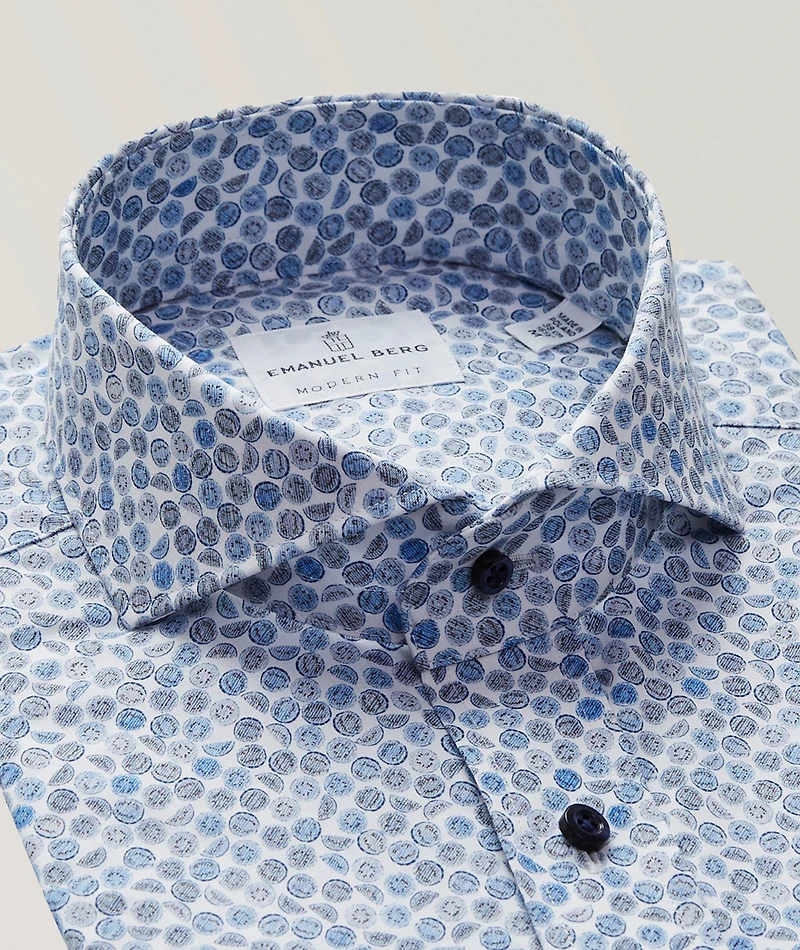 Marseille Printed Stretch-Cotton Dress Shirt