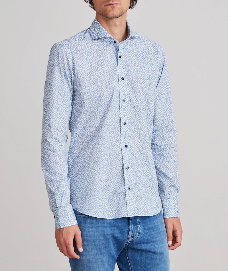 Marseille Printed Stretch-Cotton Dress Shirt