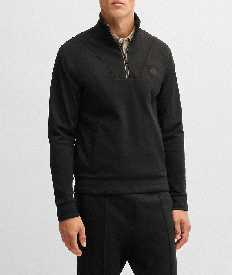 Cotton-Blend Quarter-Zip Sweatshirt